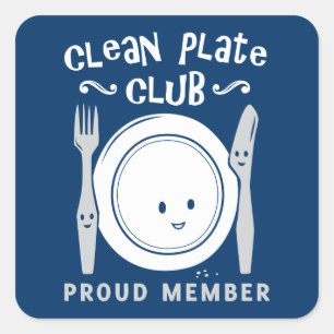 Clean Plate Club Square Sticker