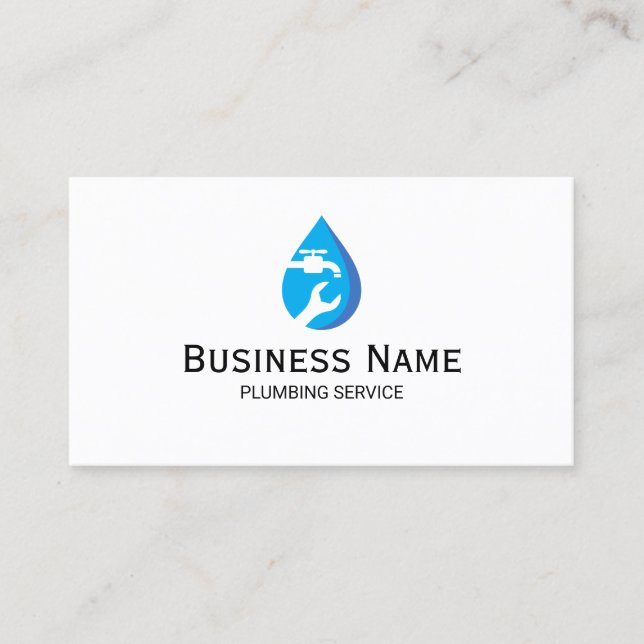 Clean Plumber / Electrician (Generic) Business Card (Front)