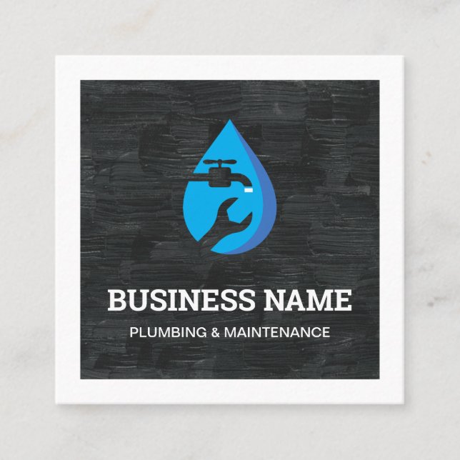 Clean Plumber / Electrician (Generic)  Square Business Card (Front)