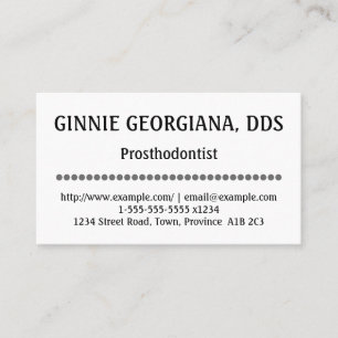 Clean & Professional Prosthodontist Business Card