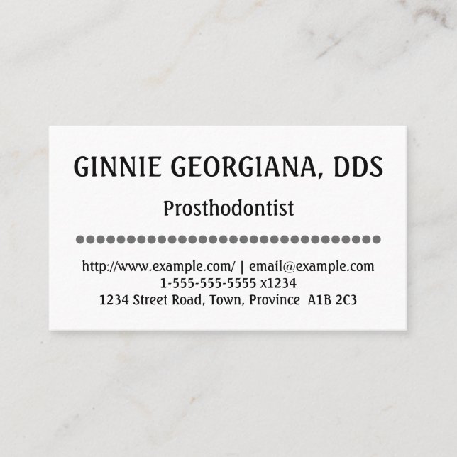 Clean & Professional Prosthodontist Business Card (Front)