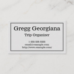 Clean & Professional Trip Organiser Business Card