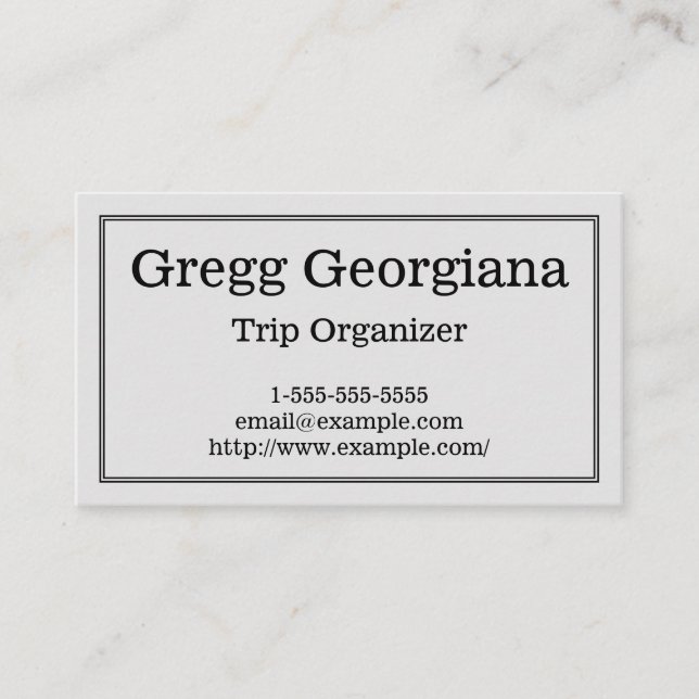 Clean & Professional Trip Organiser Business Card (Front)
