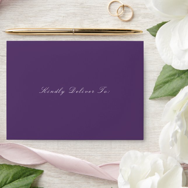 Clean Purple Elegant Wedding Envelope (Wedding)