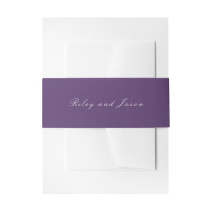 Clean Purple Elegant Wedding Invitation Belly Band