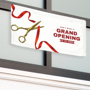 Clean Red and White Professional Grand Opening  Banner