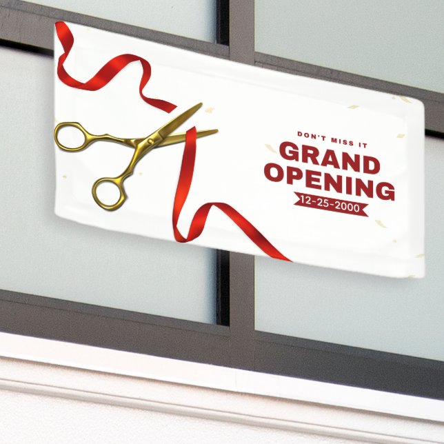 Clean Red and White Professional Grand Opening  Banner (Outside Building)