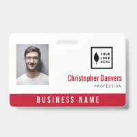Clean Red White Add Your Logo Office Employee