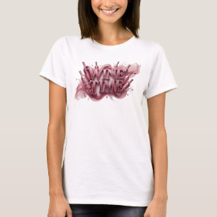 Clean Red WINE TIME Wearable Art T-Shirt