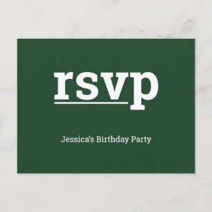 Clean, Respectable "rsvp" Postcard