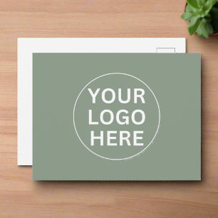 Clean Sage Green Professional Business Logo  Postcard