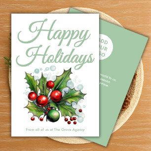 Clean Script Holiday Card