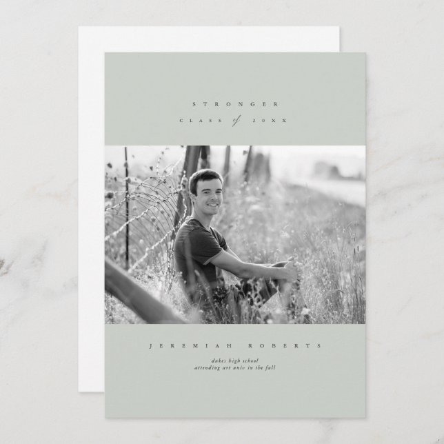 Clean Serif Graduation Invitation (Front/Back)