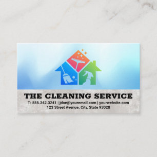 Clean Service Cleaning Supplies Home Logo Business Card
