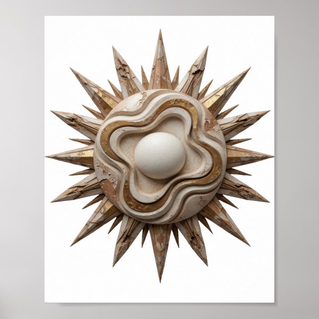 Clean Silver ABSTRACT ART Art Print v2 (Front)