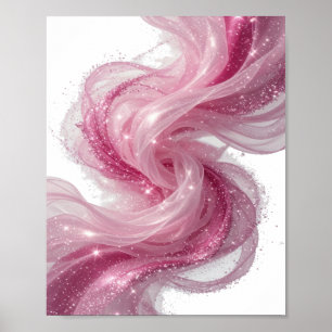 Clean Silver ABSTRACT ART Art Print v3