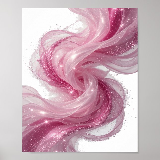 Clean Silver ABSTRACT ART Art Print v3 (Front)