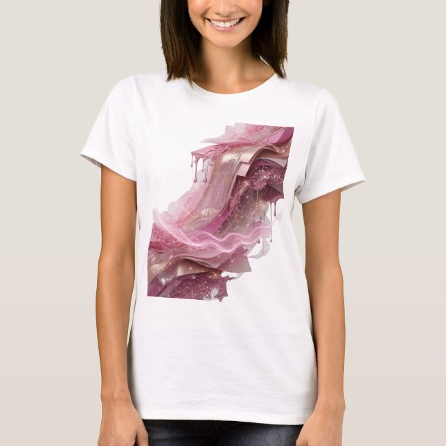 Clean Silver ABSTRACT ART Design v2 T-Shirt (Front)