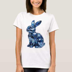 Clean Silver BLUE RABBIT Custom Design T-Shirt