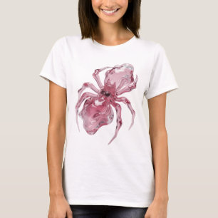 Clean Silver GLASS SPIDER Design T-Shirt