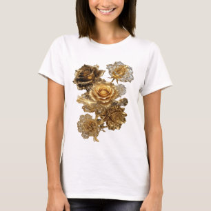 Clean Silver GOLDEN ROSES Statement Tee