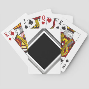Clean Silver Metallic Edge Border Playing Cards