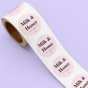 Clean Simple Blush Pink Packaging Candle Sticker