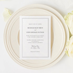 Clean Simple Classy Elegant Minimalist Wedding Invitation