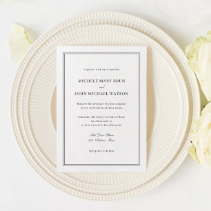 Clean Simple Classy Elegant Minimalist Wedding Invitation