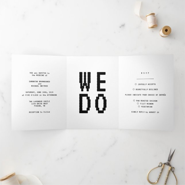Clean Simple Formal minimal We Do Gamer Tri-Fold Card (Inside)