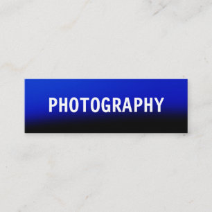 Clean Simple Linen Blue Black Photographer Artist Mini Business Card