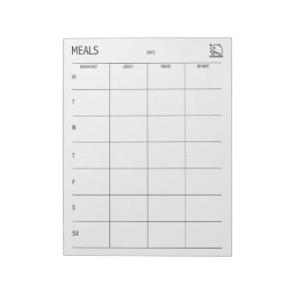 Clean + Simple Meal Planner Notepad