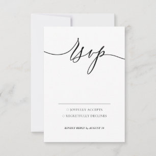 Clean Simple Minimal Modern Kindly Reply RSVP Card