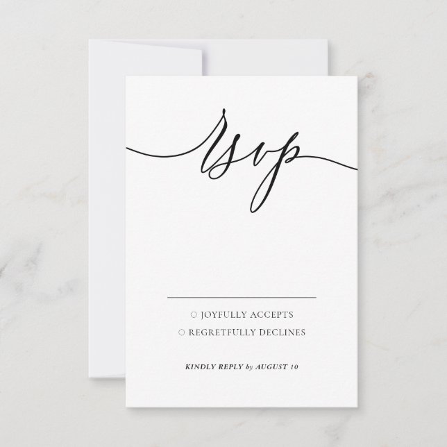 Clean Simple Minimal Modern Kindly Reply RSVP Card (Front)
