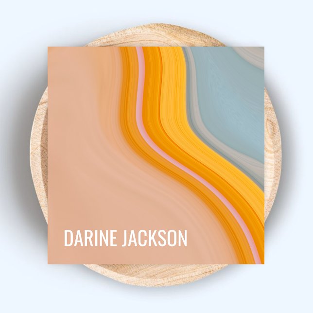 Clean Simple Minimalist Fluid Pastel Colours  Square Business Card (Creator Uploaded)