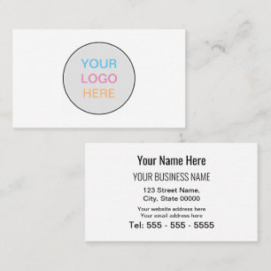 Clean Simple Modern Add Your Logo Business Card