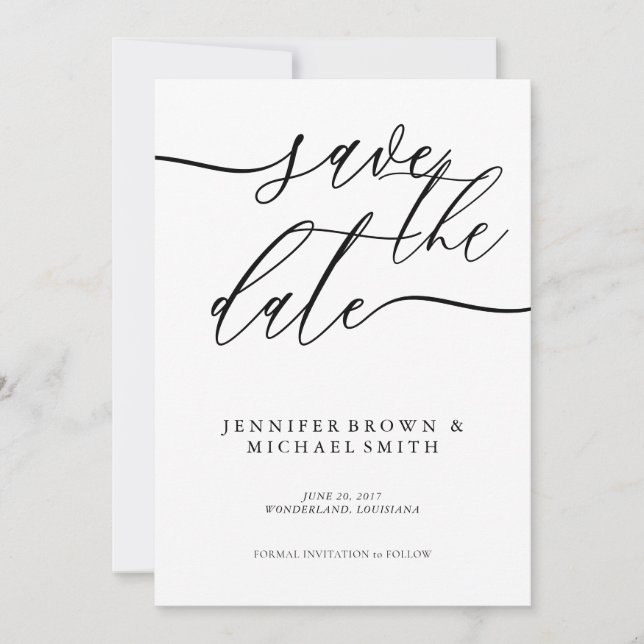 Clean Simple Party Signature Save The Date (Front)