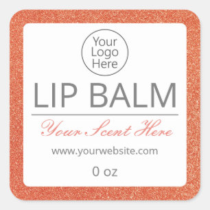 Clean Simple Rose Gold Lip Balm Logo Glitter Label