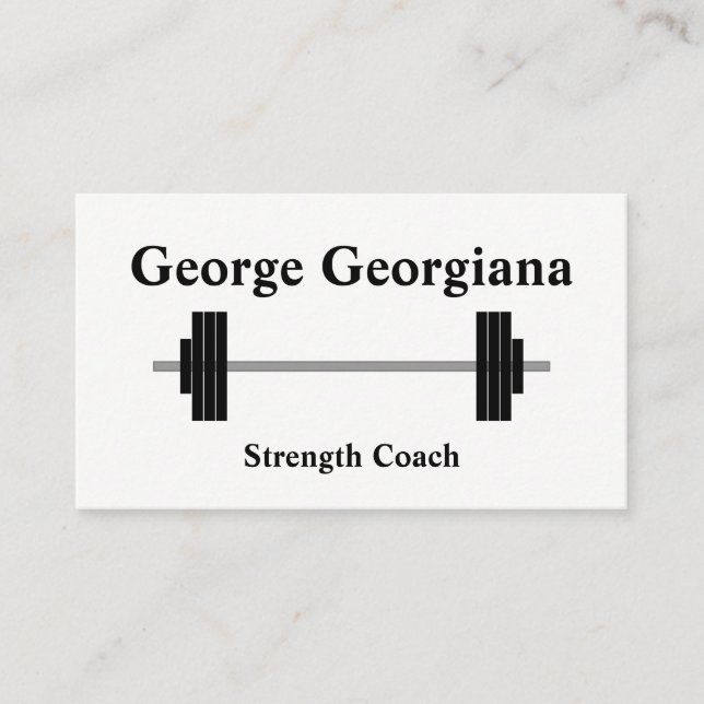 Clean & Simple Strength Coach Business Card (Front)