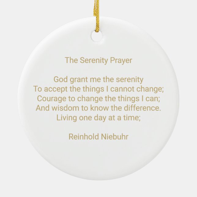 Clean & sober custom recovery prayer message ceramic tree decoration (Back)