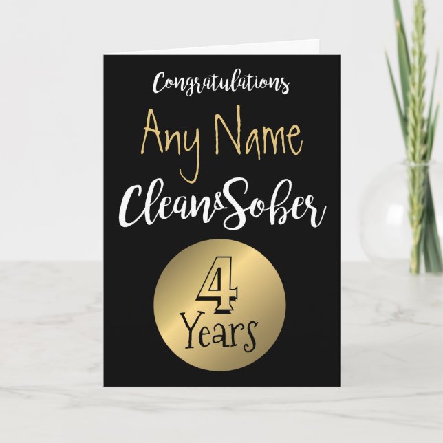 Clean & sober recovery 12 step birthday card (Front)