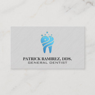 Clean Sparkle Tooth Icon Business Card