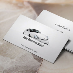 Clean Sports Car Dealer Business Card