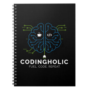 Clean Tech Brain Coding Notebook Design For Coders