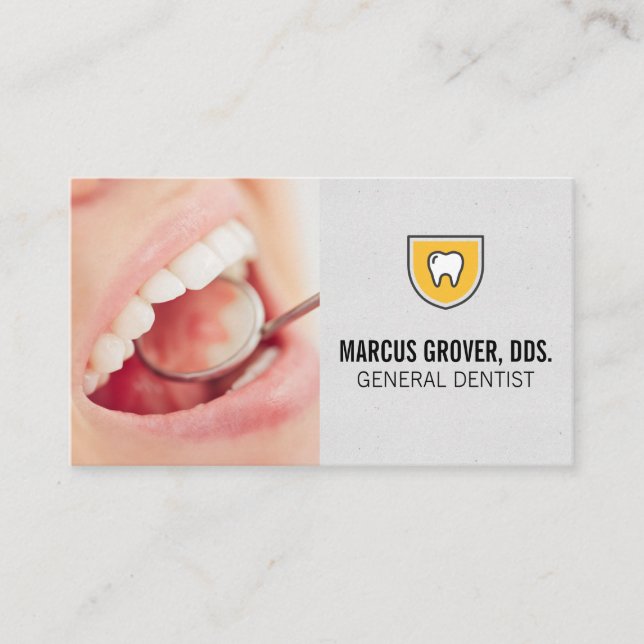 Clean Teeth Mouth Inspection Business Card (Front)