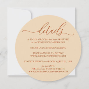 Clean Terracotta Details Simple Wedding Invitation