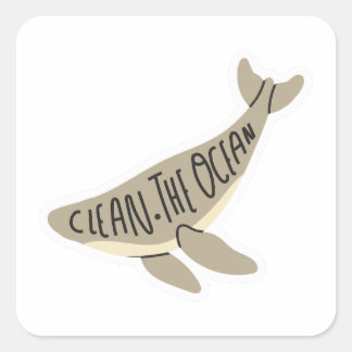Clean the ocean square sticker