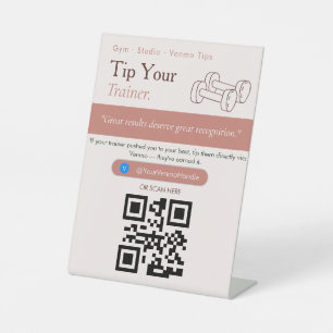 Clean Tip Your Trainer QR Code Sign Venmo Tips