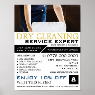 Clean Towels, Dry Cleaners, Cleaning Advertising Poster
