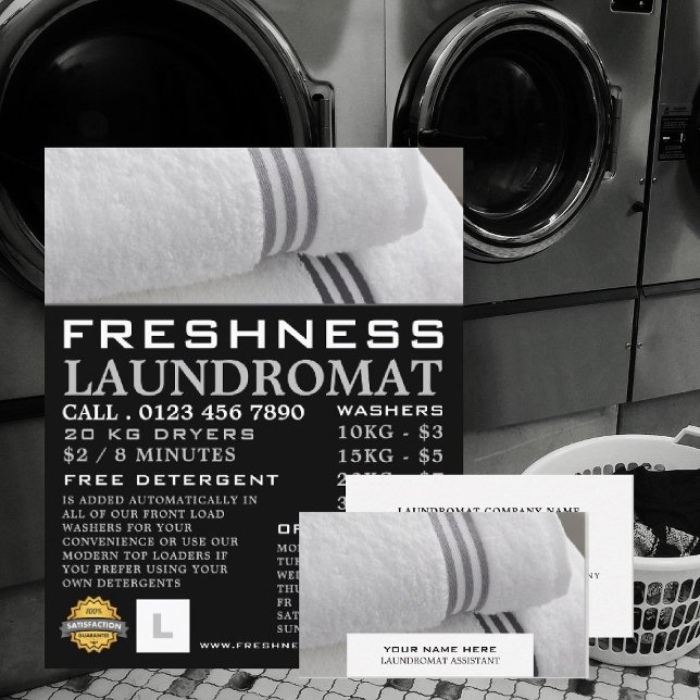 Clean Towels, Laundromat, Cleaning Advertising Flyer (Creator Uploaded)